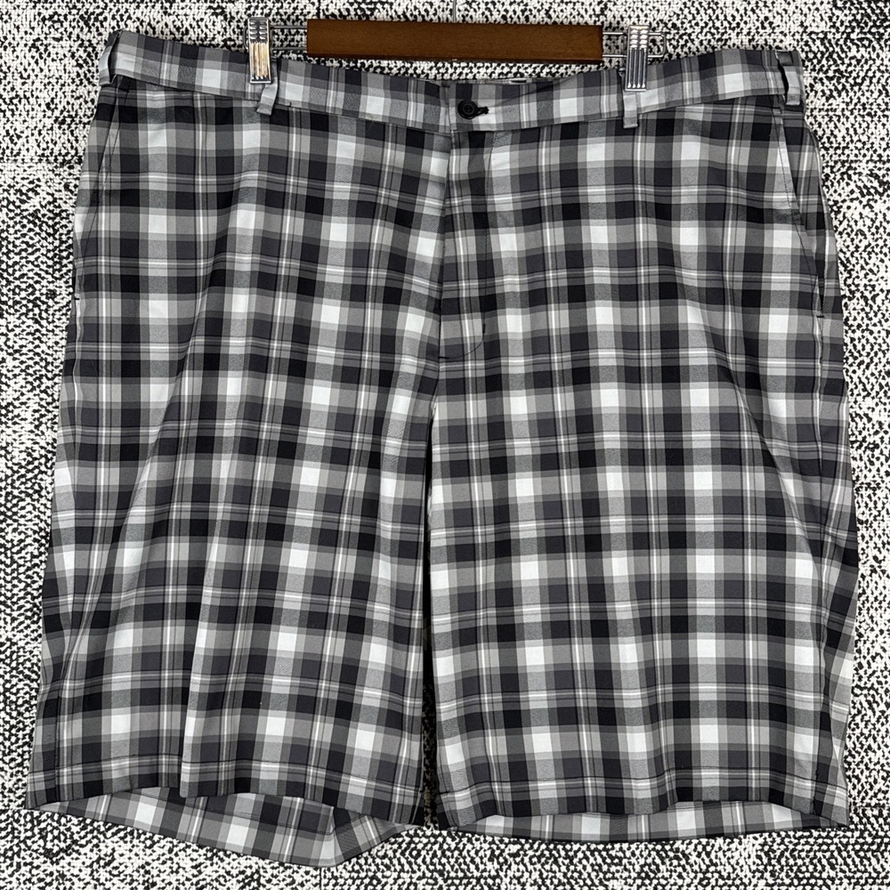 Slazenger Polyester Golf Shorts Mens 42 Plaid‎ Lightweight High Rise